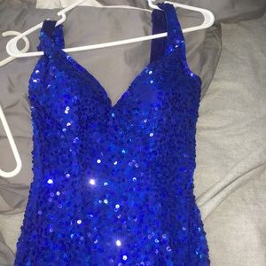 Sequin Blue Prom Dress